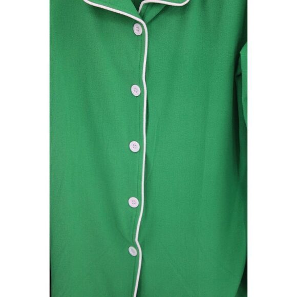 SUGAR BEE PAJAMA SET GREEN WHITE WOMEN'S 3XL FITS SMALL SEE MEASUREMENTS - Picture 10 of 13